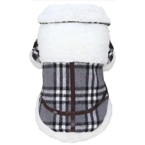 Warm Dog Clothes for Small Dog or Cat Coats Jacket Pet Sweater Grey, X-Small New - Picture 1 of 14